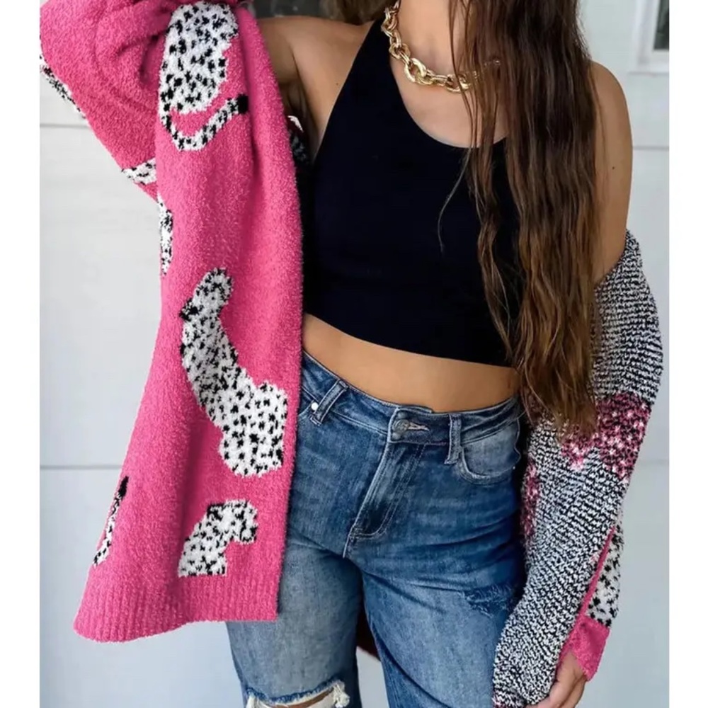Cozy Cheetah Print Cardigan- Size Small